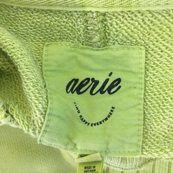 Aerie Lime Green Distressed Pullover Staying Kind Feeling Cool Sz XS Sweatshirt - Picture 12 of 16